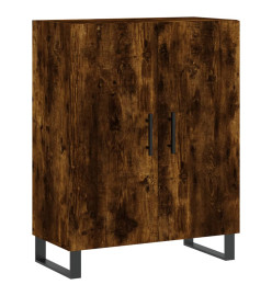 Buffet haut Chêne fumé 69,5x34x180 cm Bois d'ingénierie