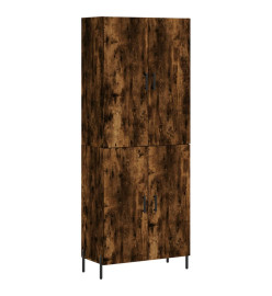 Buffet haut Chêne fumé 69,5x34x180 cm Bois d'ingénierie