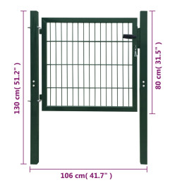 Portillon 2D (simple) Vert 106 x 130 cm