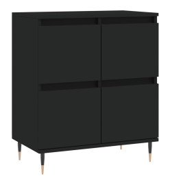 Buffets 3 pcs noir bois d'ingénierie