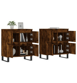 Buffets 2 pcs chêne fumé bois d'ingénierie