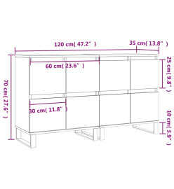 Buffets 2 pcs chêne fumé bois d'ingénierie