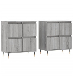 Buffets 2 pcs sonoma gris bois d'ingénierie