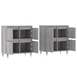 Buffets 2 pcs sonoma gris bois d'ingénierie