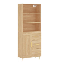 Buffet haut Chêne sonoma 69,5x34x180 cm Bois d'ingénierie