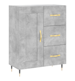 Buffet haut Gris béton 69,5x34x180 cm Bois d'ingénierie