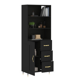 Buffet haut Noir 69,5x34x180 cm Bois d'ingénierie