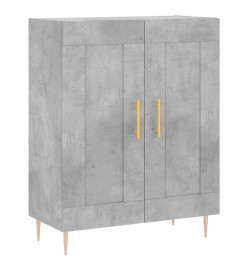 Buffet haut Gris béton 69,5x34x180 cm Bois d'ingénierie