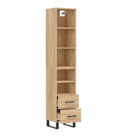 Buffet haut Chêne sonoma 34,5x34x180 cm Bois d'ingénierie