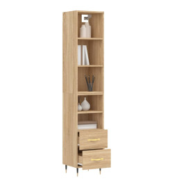 Buffet haut Chêne sonoma 34,5x34x180 cm Bois d'ingénierie