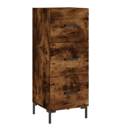 Buffet haut Chêne fumé 34,5x34x180 cm Bois d'ingénierie