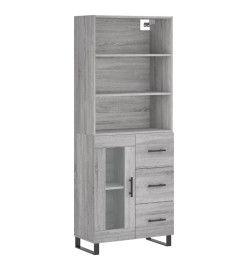 Buffet haut Sonoma gris 69,5x34x180 cm Bois d'ingénierie