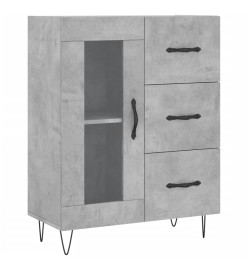 Buffet haut Gris béton 69,5x34x180 cm Bois d'ingénierie