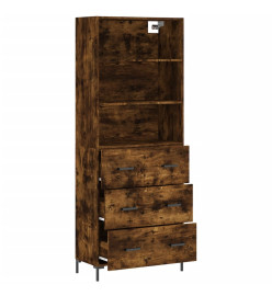 Buffet haut Chêne fumé 69,5x34x180 cm Bois d'ingénierie