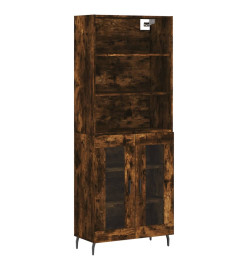 Buffet haut Chêne fumé 69,5x34x180 cm Bois d'ingénierie