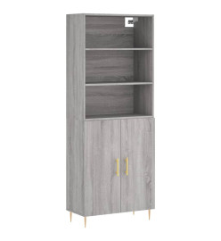 Buffet haut Sonoma gris 69,5x34x180 cm Bois d'ingénierie