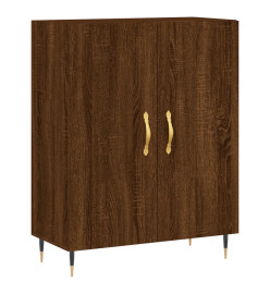 Buffet haut Chêne marron 69,5x34x180 cm Bois d'ingénierie