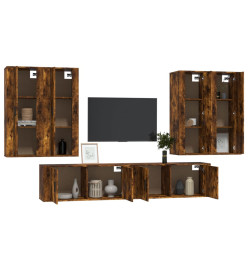 Ensemble de meubles TV 6 pcs Chêne fumé Bois d'ingénierie