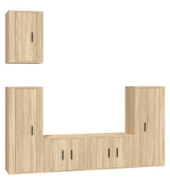 Ensemble de meubles TV 5 pcs Chêne sonoma Bois d'ingénierie