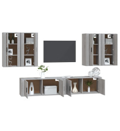 Ensemble de meubles TV 6 pcs Sonoma gris Bois d'ingénierie