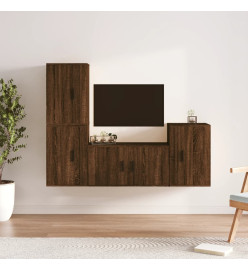 Ensemble de meubles TV 4 pcs Chêne marron Bois d'ingénierie