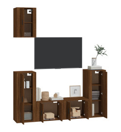 Ensemble de meubles TV 5 pcs Chêne marron Bois d'ingénierie