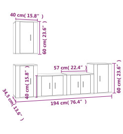 Ensemble de meubles TV 5 pcs Chêne sonoma Bois d'ingénierie