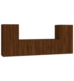 Ensemble de meubles TV 4 pcs Chêne marron Bois d'ingénierie