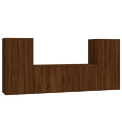 Ensemble de meubles TV 3 pcs Chêne marron Bois d'ingénierie