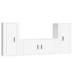 Ensemble de meubles TV 3 pcs Blanc Bois d'ingénierie