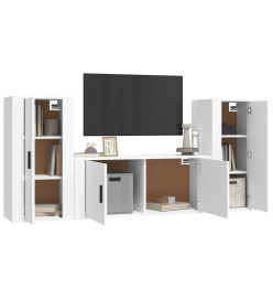 Ensemble de meubles TV 3 pcs Blanc Bois d'ingénierie