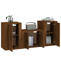 Ensemble de meubles TV 3 pcs Chêne marron Bois d'ingénierie