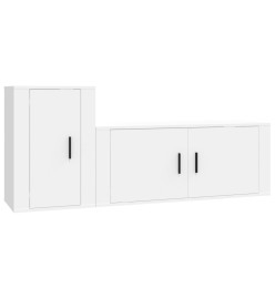 Ensemble de meubles TV 2 pcs Blanc Bois d'ingénierie