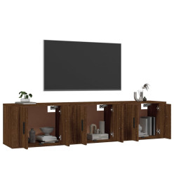 Meubles TV muraux 3 pcs chêne marron 57x34,5x40 cm