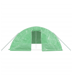 Serre avec cadre en acier vert 30 m² 6x5x2,3 m