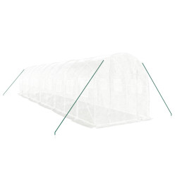 Serre avec cadre en acier blanc 20 m² 10x2x2 m