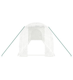 Serre avec cadre en acier blanc 20 m² 10x2x2 m