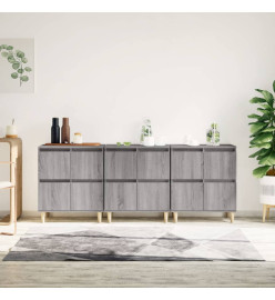 Buffets 3 pcs sonoma gris 60x35x70 cm bois d'ingénierie