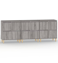 Buffets 3 pcs sonoma gris 60x35x70 cm bois d'ingénierie