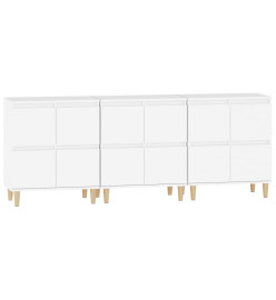 Buffets 3 pcs blanc 60x35x70 cm bois d'ingénierie