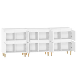 Buffets 3 pcs blanc 60x35x70 cm bois d'ingénierie