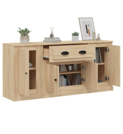 Buffets 3 pcs Chêne sonoma Bois d'ingénierie