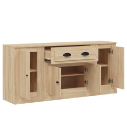 Buffets 3 pcs Chêne sonoma Bois d'ingénierie