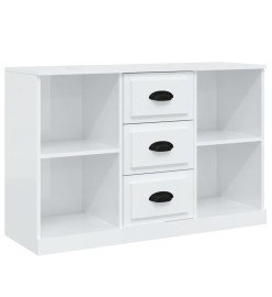 Buffets 3 pcs blanc brillant bois d'ingénierie