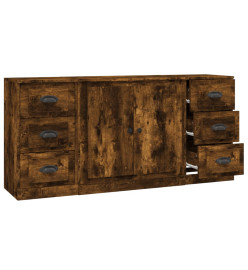 Buffets 3 pcs Chêne fumé Bois d'ingénierie