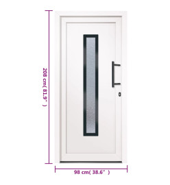 Porte d'entrée Blanc 98x208 cm PVC