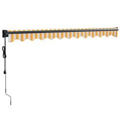 Auvent rétractable automatique jaune et blanc 3,5x2,5 m