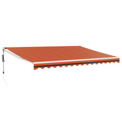 Auvent rétractable automatique orange et marron 4,5x3 m