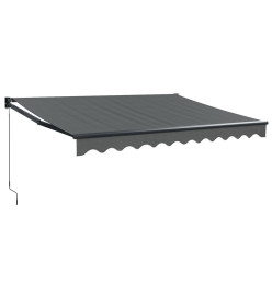 Auvent rétractable anthracite 3x2,5 m tissu et aluminium