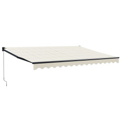 Auvent rétractable crème 4,5x3 m tissu et aluminium